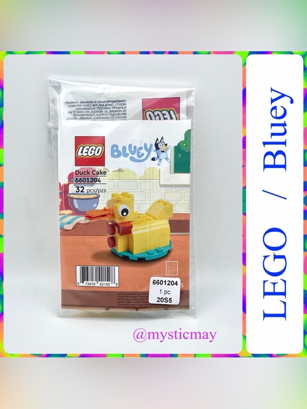 New Sealed LEGO BLUEY Duck Cake 32 pcs Promo Set 6601204 Barnes And Noble GWP